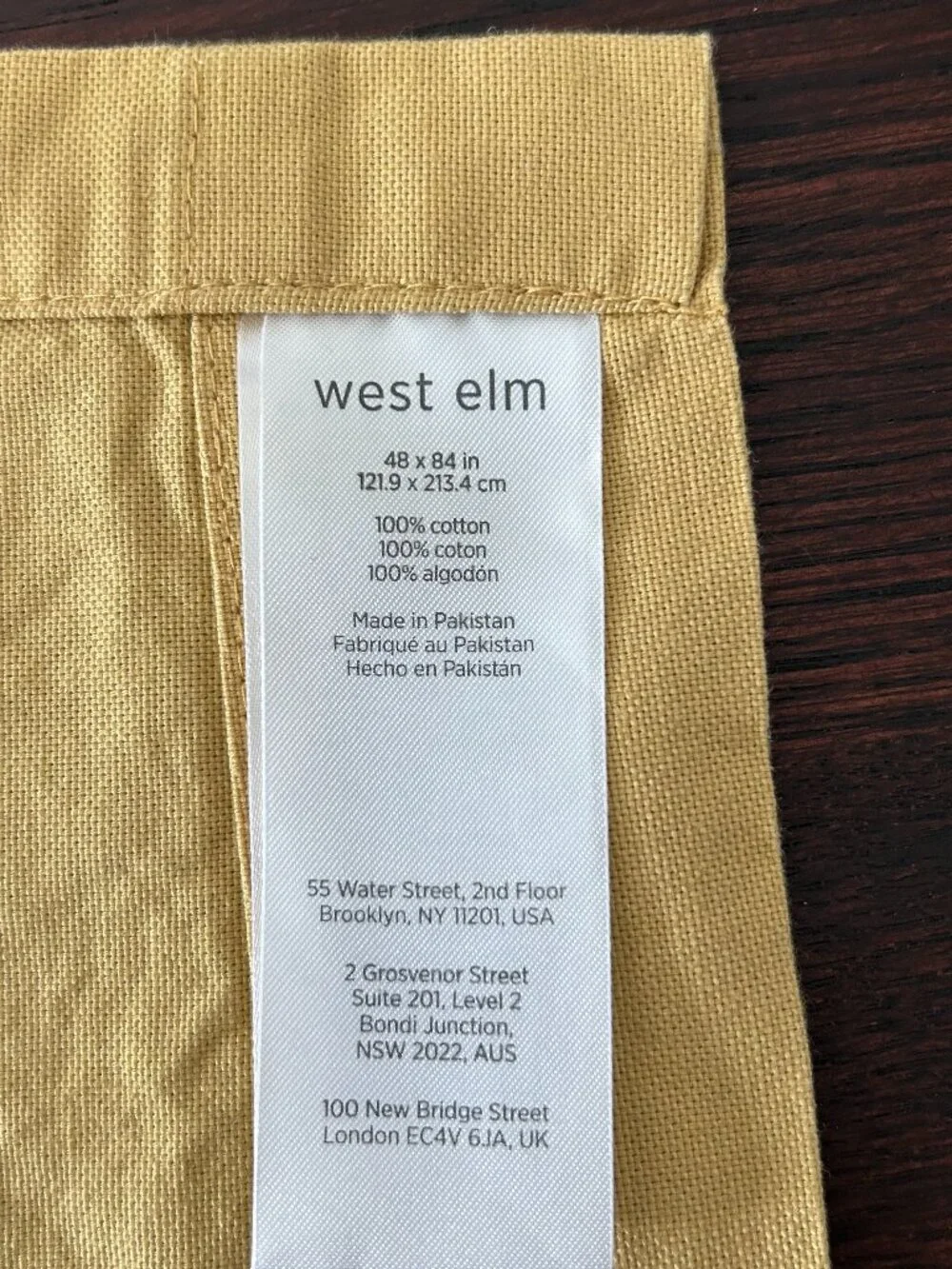 West Elm Yello Gold Curtains (Pair) 48 X 84
